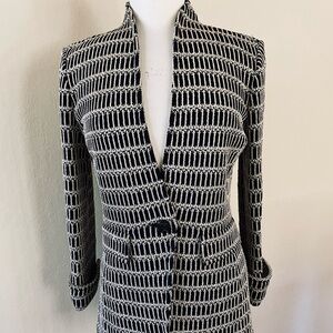 St John Black/Gold & Off white Blazer Size 6